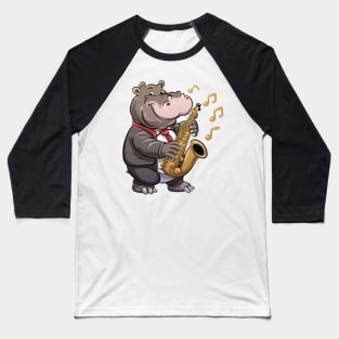 Hippo Sax Baseball T-Shirt